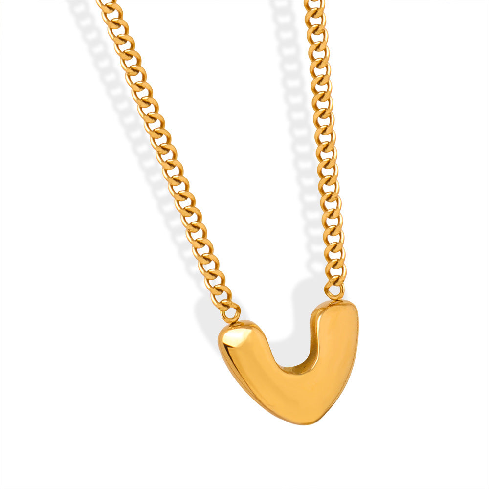 Gold-Plated Heart Pendant Necklace
