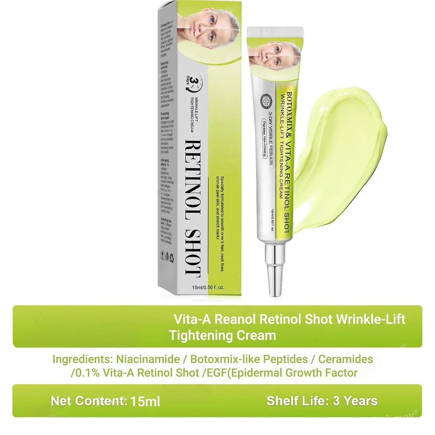 🙂The Vita A Retinal Shot Tightening Booster | with Retinal, Matryxyl, Pore Minimizer, Wrinkles & Fine Lines, Firmer Skin, 15ml, Retinol Skincare