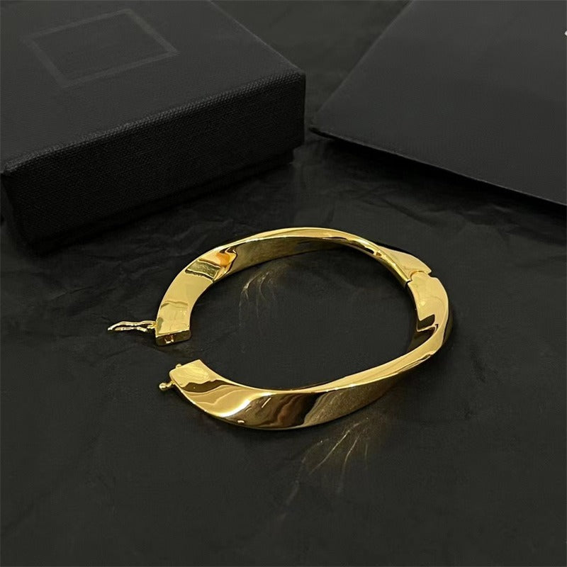 Irregular oval bracelet futuristic and unique design
